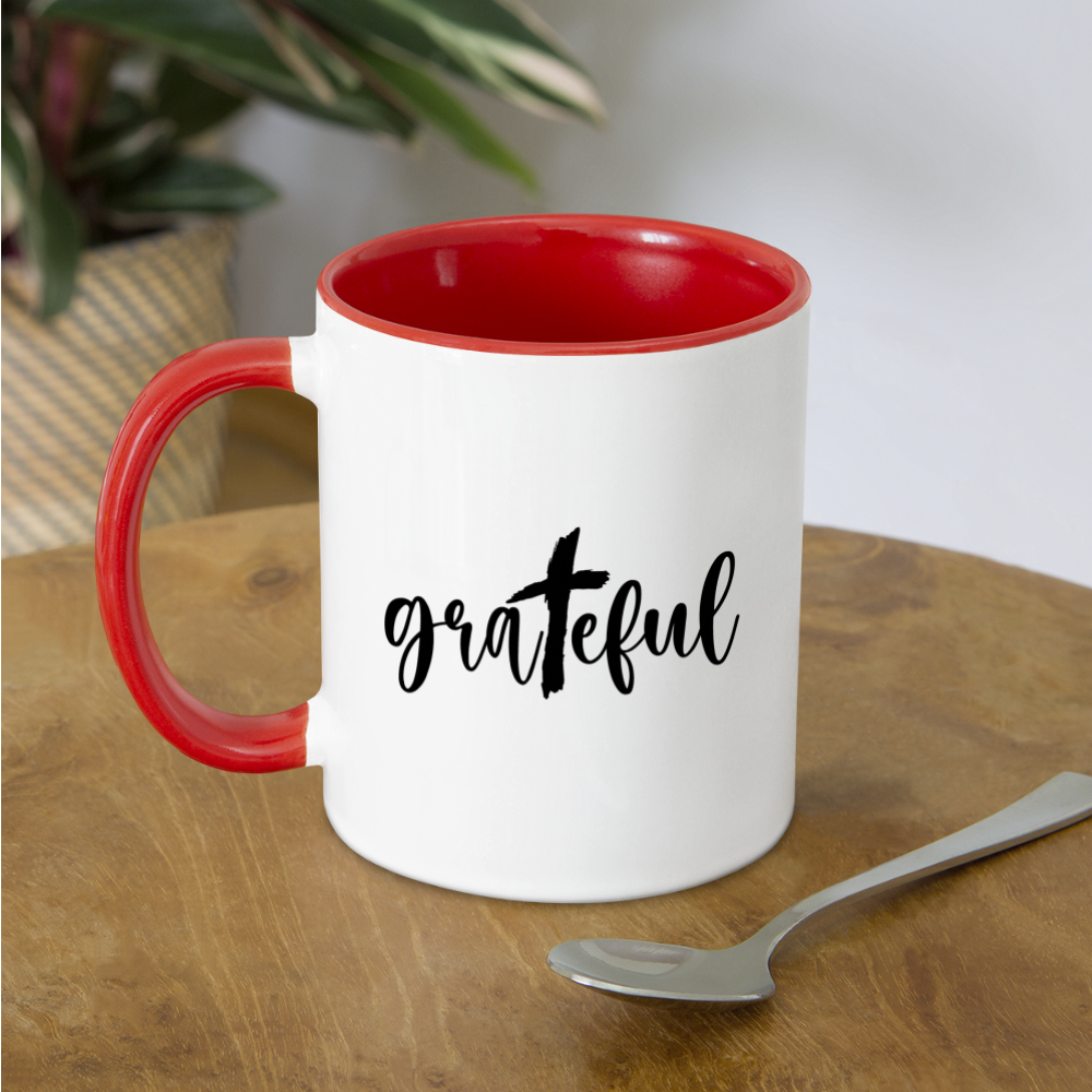 Grateful Coffee Mug - white/red