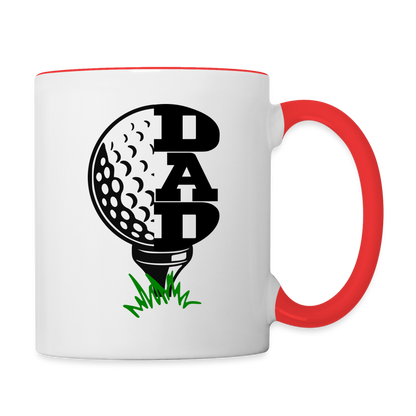 Golf Dad Coffee Mug - white/red