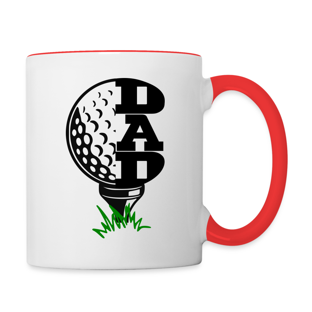 Golf Dad Coffee Mug - white/red