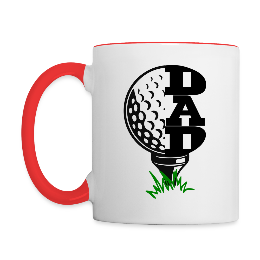 Golf Dad Coffee Mug - white/red