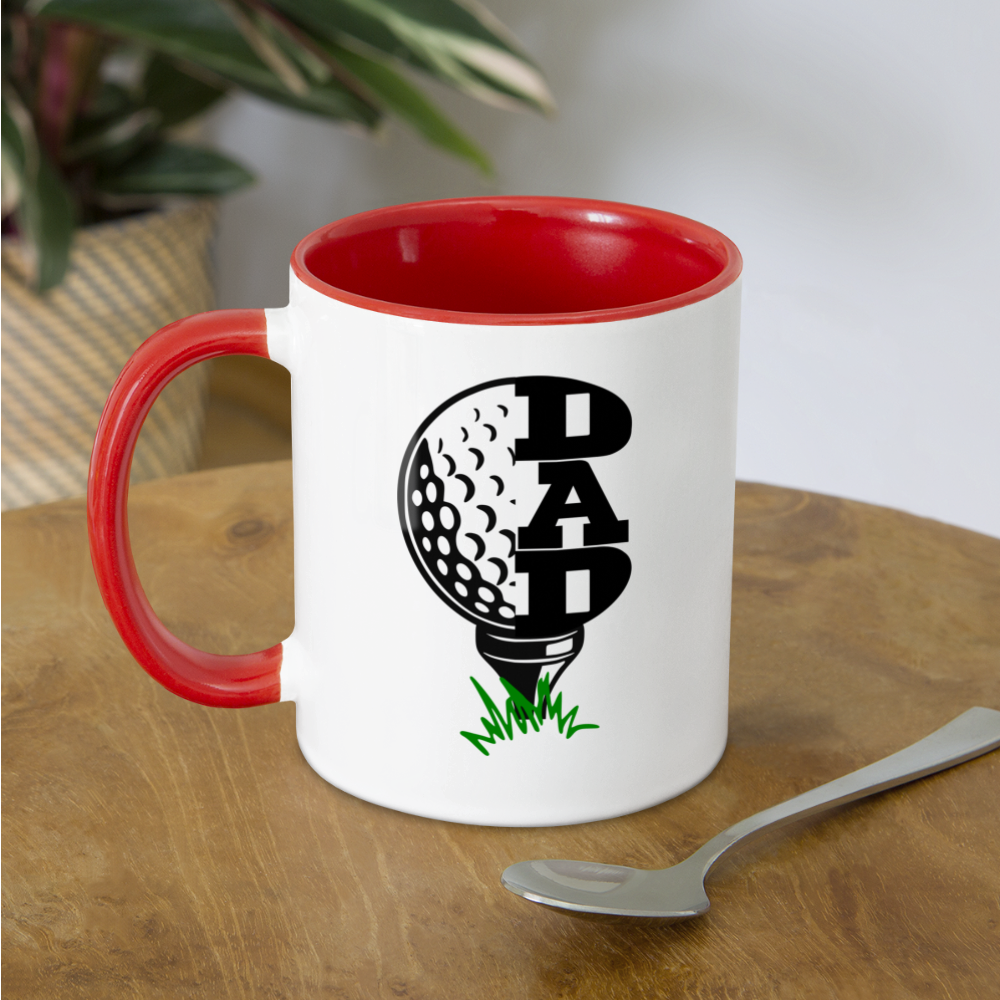 Golf Dad Coffee Mug - white/red