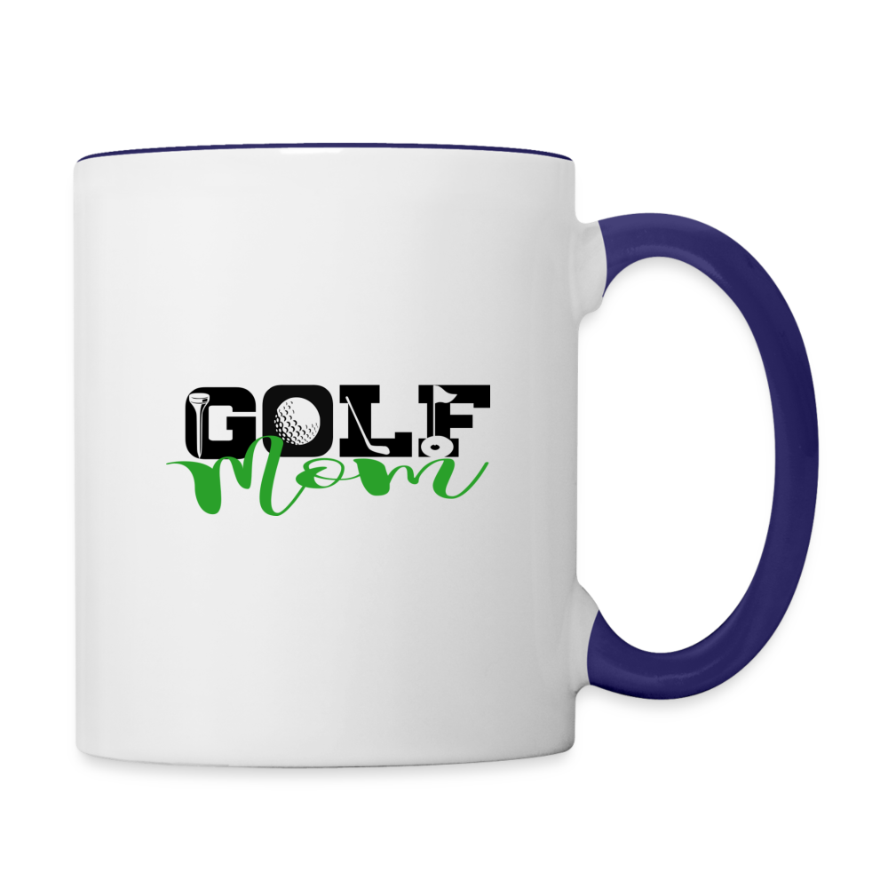 Golf Mom Coffee Mug - white/cobalt blue