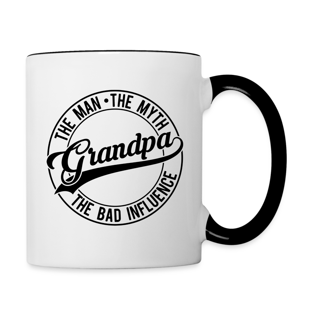 Grandpa The Bad Influence Coffee Mug - white/black