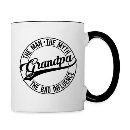 Grandpa The Bad Influence Coffee Mug - white/black