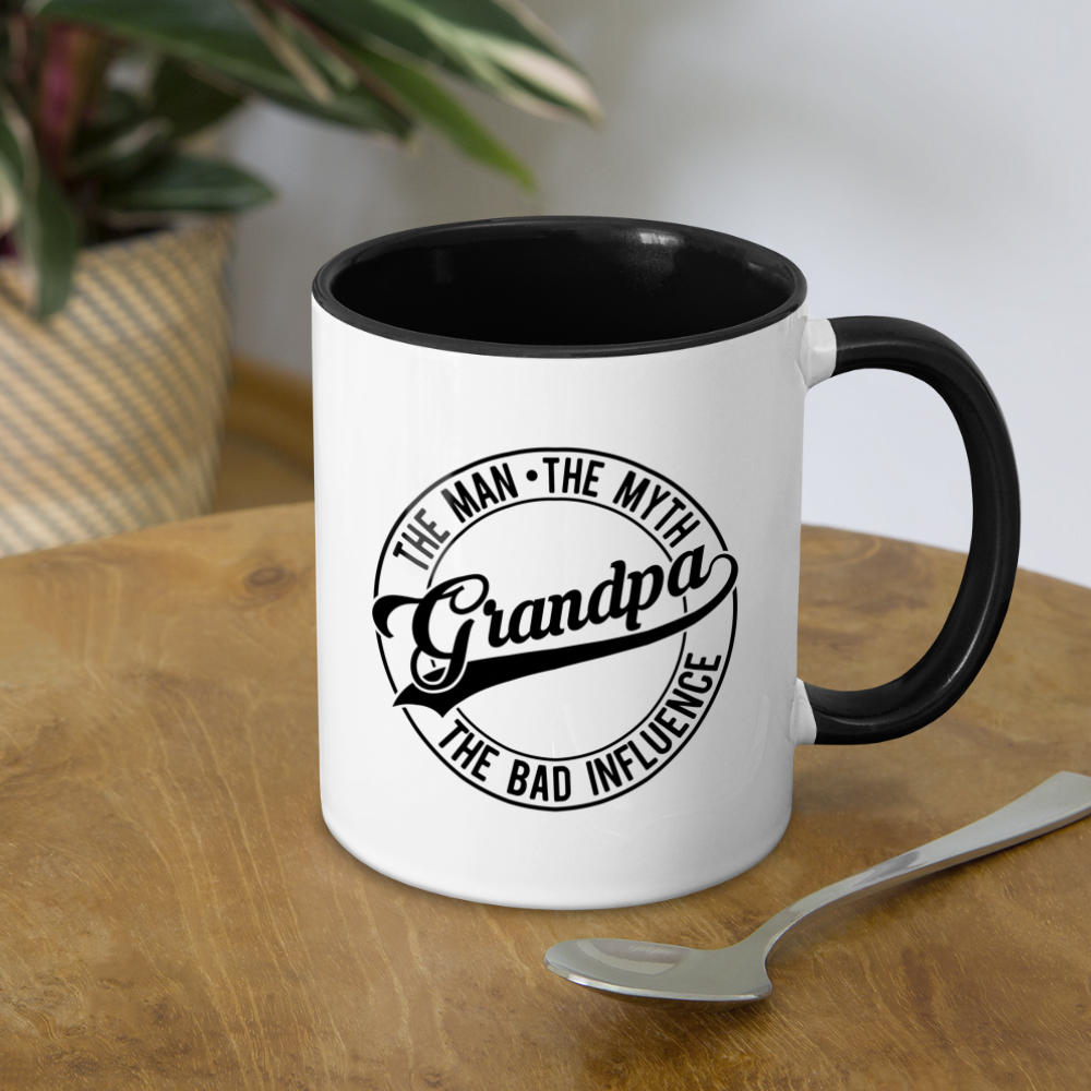 Grandpa The Bad Influence Coffee Mug - white/black