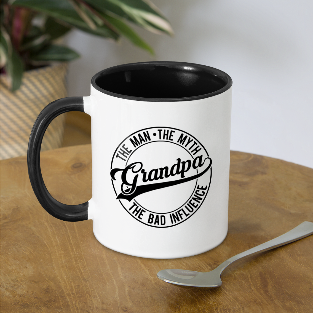 Grandpa The Bad Influence Coffee Mug - white/black