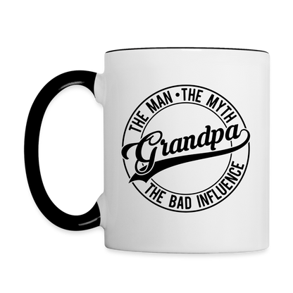 Grandpa The Bad Influence Coffee Mug - white/black