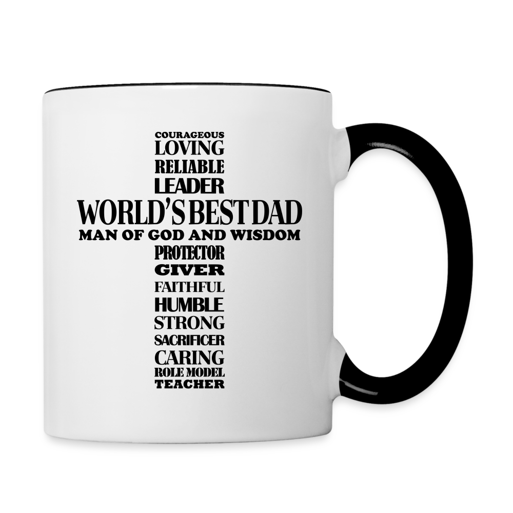 World's Best Dad Man of God and Wisdom Coffee Mug - white/black