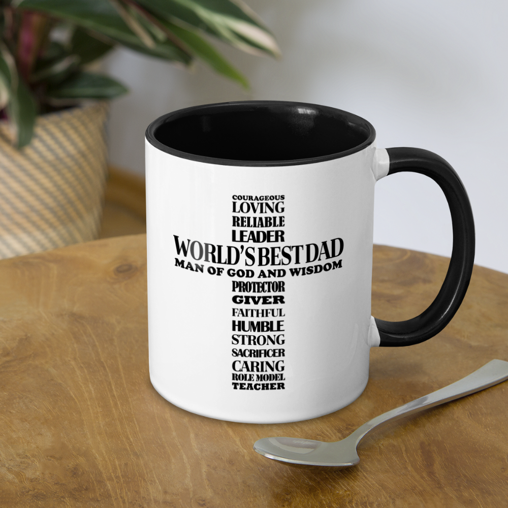 World's Best Dad Man of God and Wisdom Coffee Mug - white/black