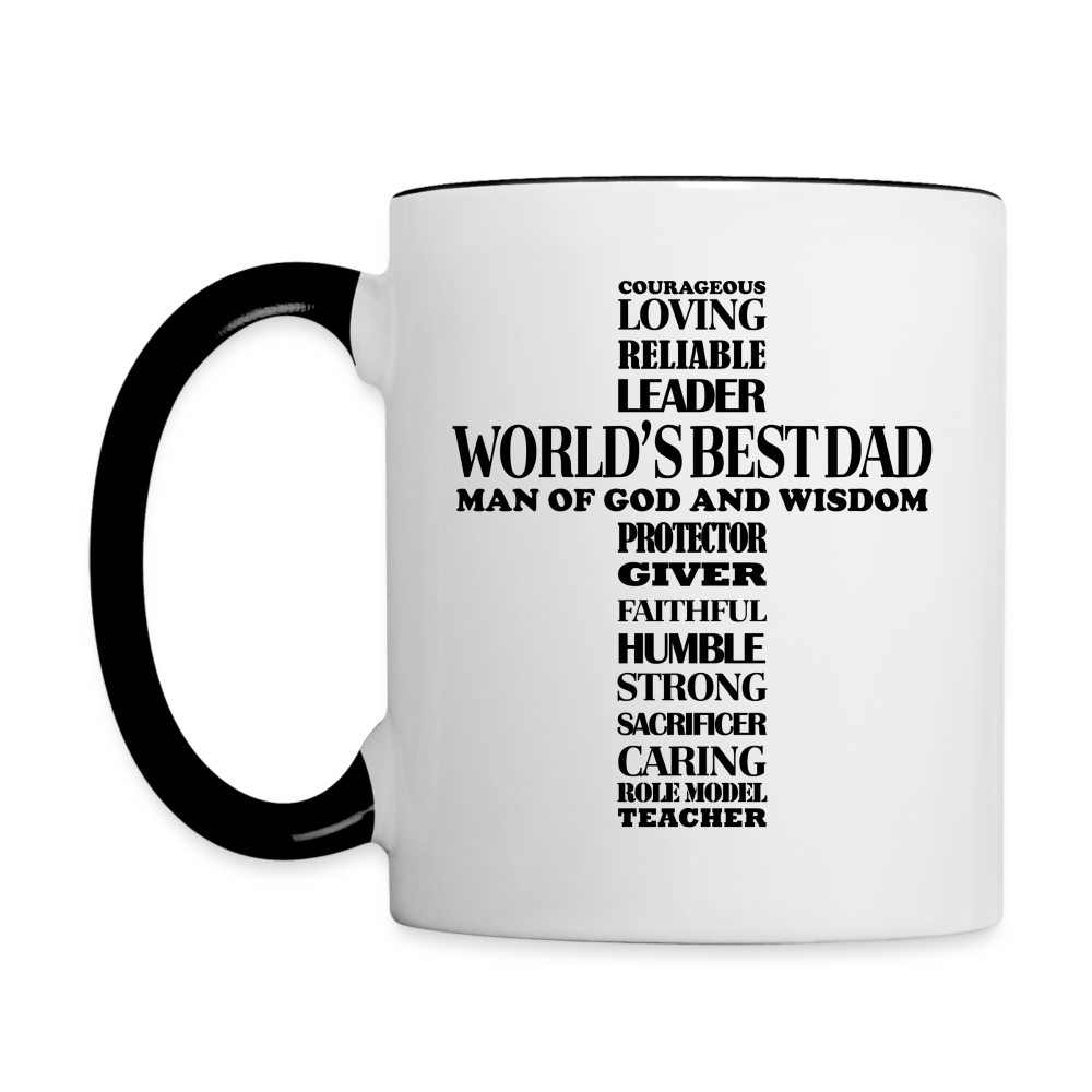 World's Best Dad Man of God and Wisdom Coffee Mug - white/black