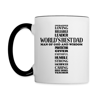 World's Best Dad Man of God and Wisdom Coffee Mug - white/black