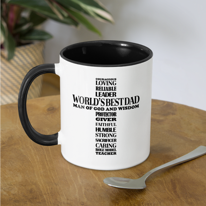 World's Best Dad Man of God and Wisdom Coffee Mug - white/black