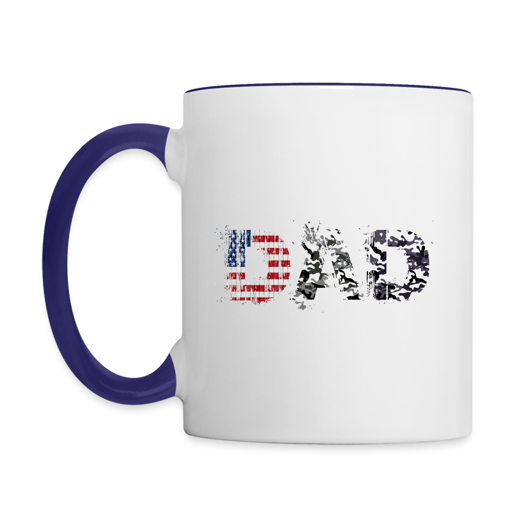 Dad Coffee Mug (Military Design) - white/cobalt blue
