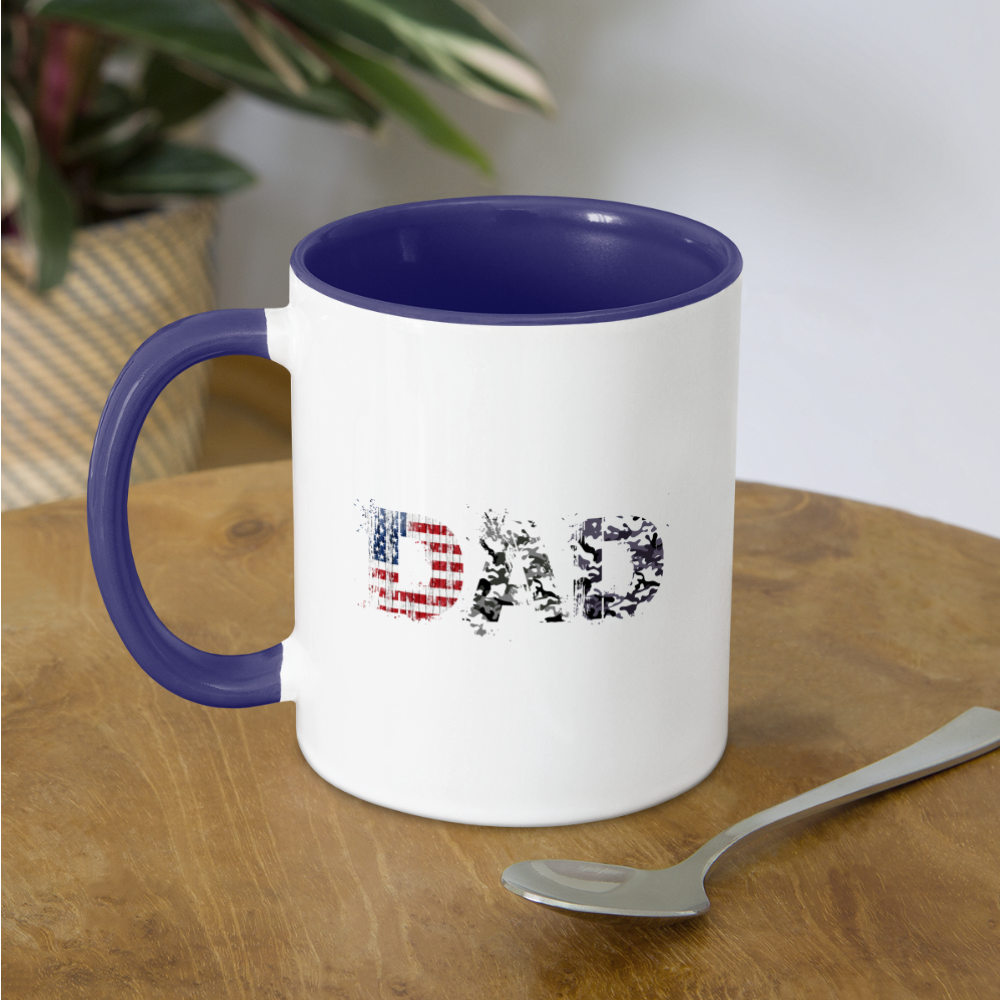 Dad Coffee Mug (Military Design) - white/cobalt blue