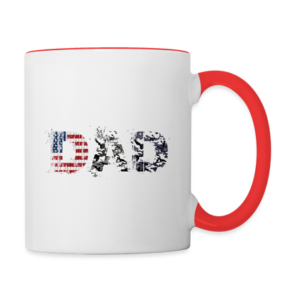Dad Coffee Mug (Military Design) - white/red