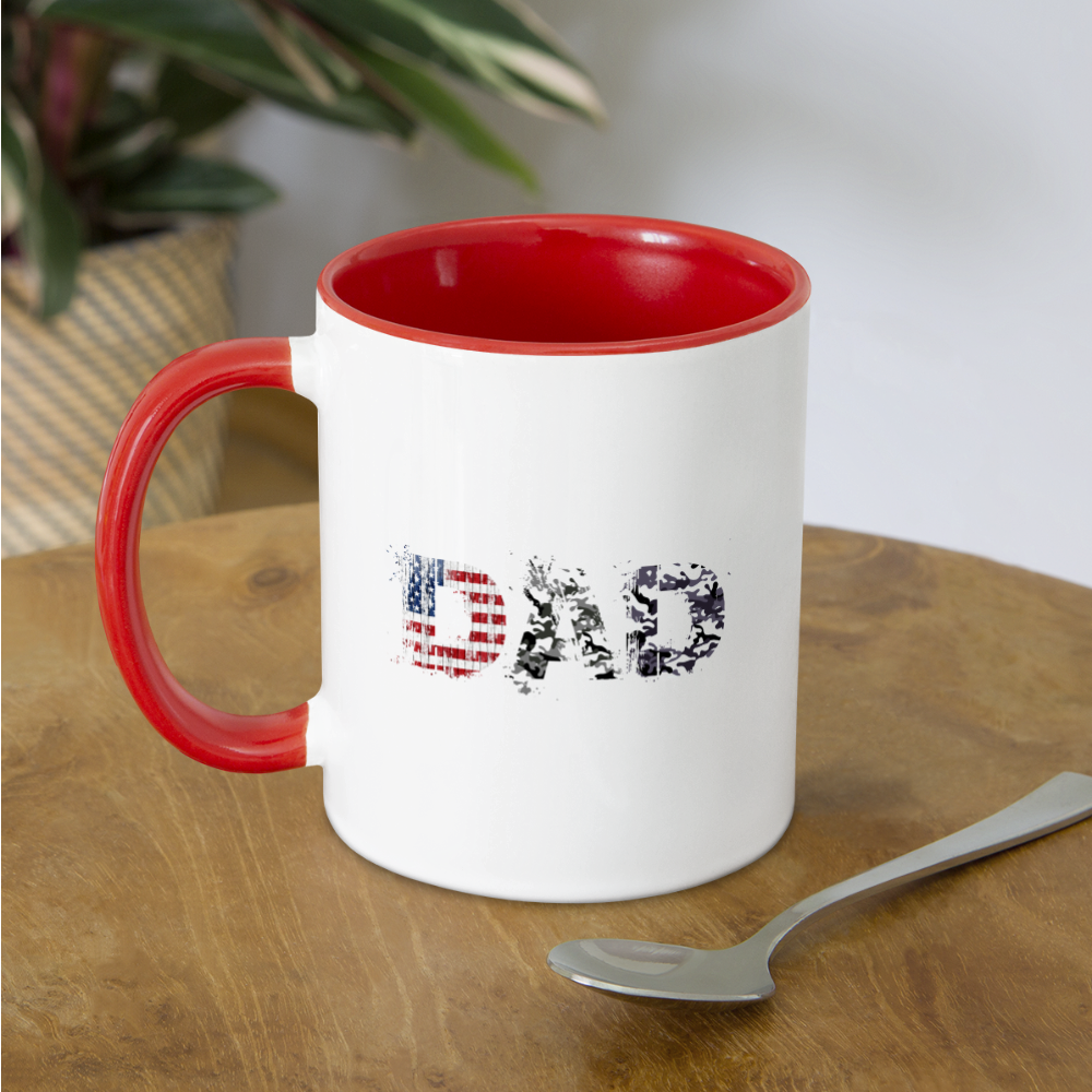 Dad Coffee Mug (Military Design) - white/red