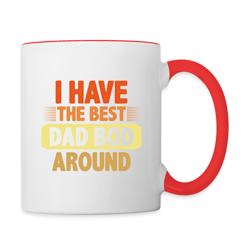 I Have The Best Dad Bod Around Coffee Mug - white/red