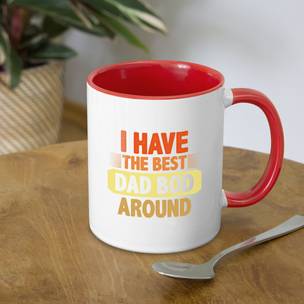 I Have The Best Dad Bod Around Coffee Mug - white/red