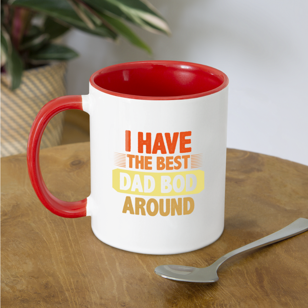 I Have The Best Dad Bod Around Coffee Mug - white/red