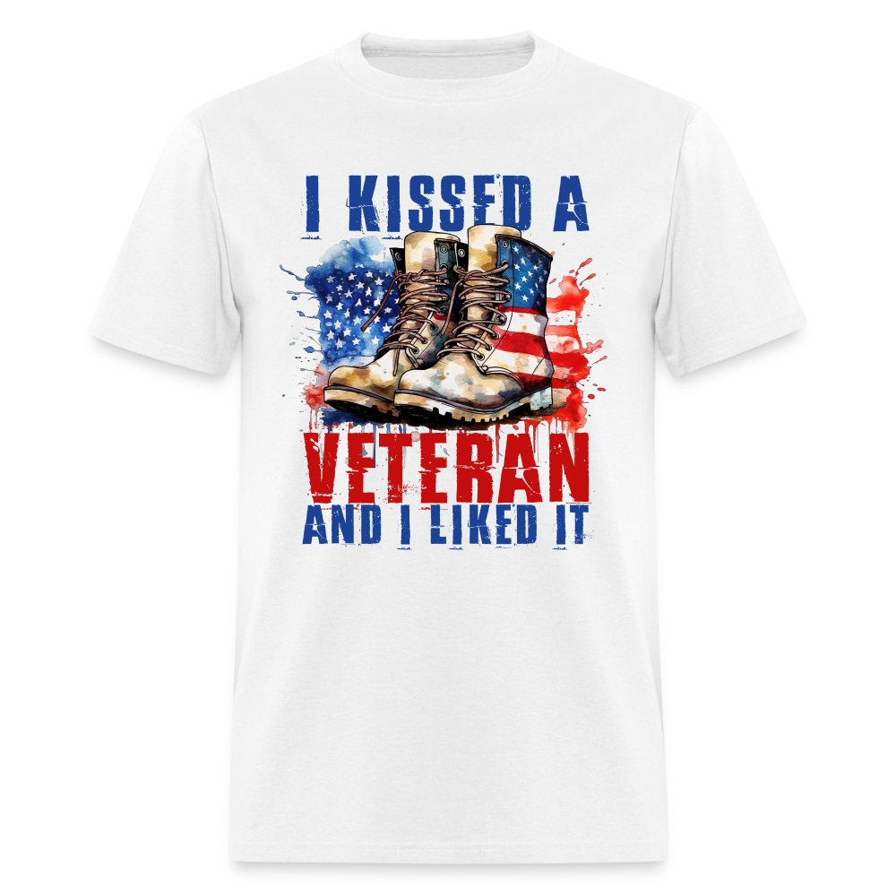I Kissed A Veteran And I Liked It T-Shirt - white