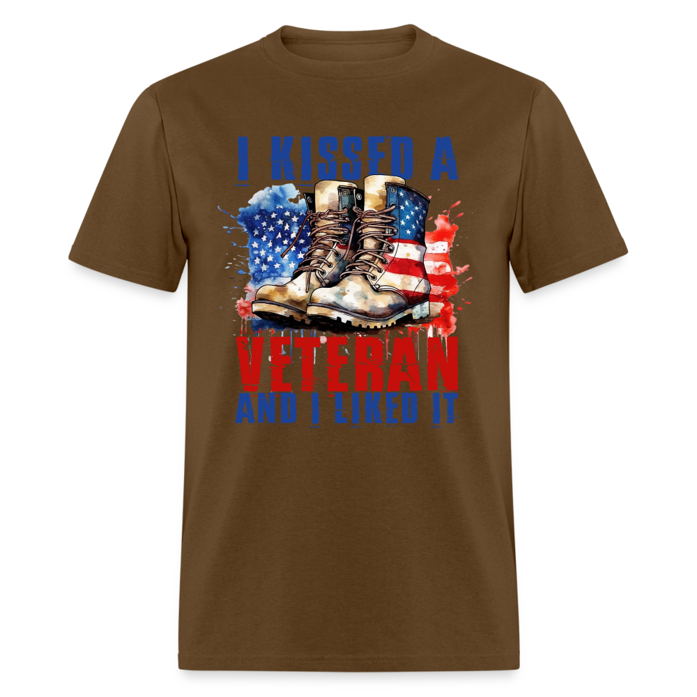 I Kissed A Veteran And I Liked It T-Shirt - brown