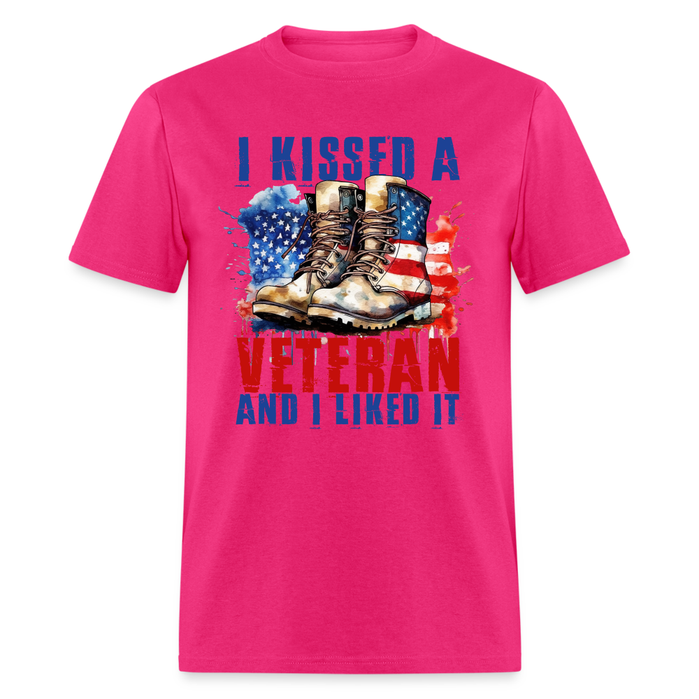 I Kissed A Veteran And I Liked It T-Shirt - fuchsia
