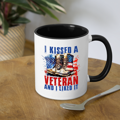 I Kissed A Veteran And I Liked It Coffee Mug - white/black