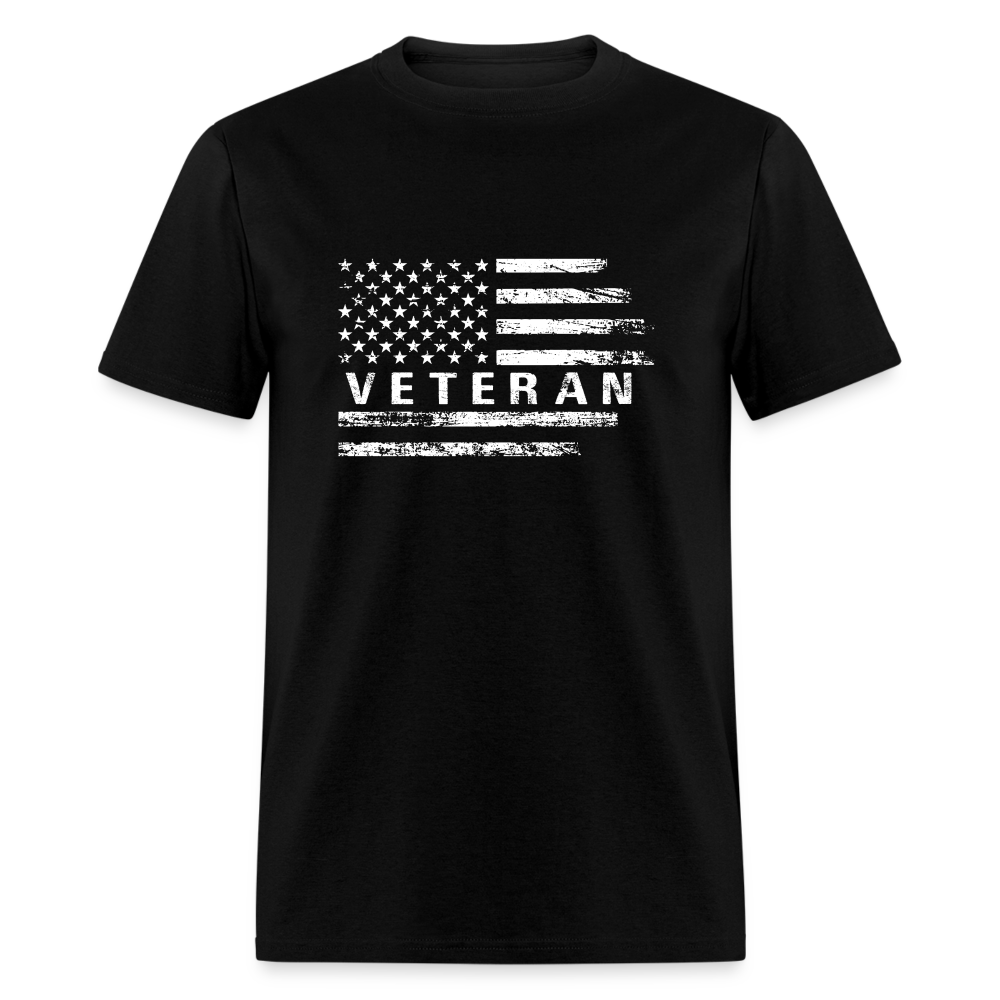 Veteran T-Shirt (White w/Flag) - black