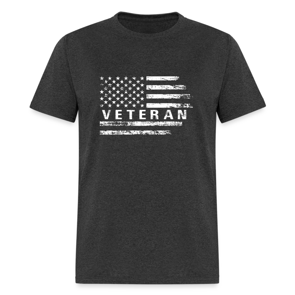 Veteran T-Shirt (White w/Flag) - heather black