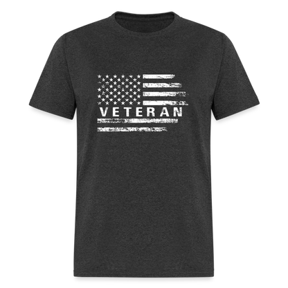 Veteran T-Shirt (White w/Flag) - heather black