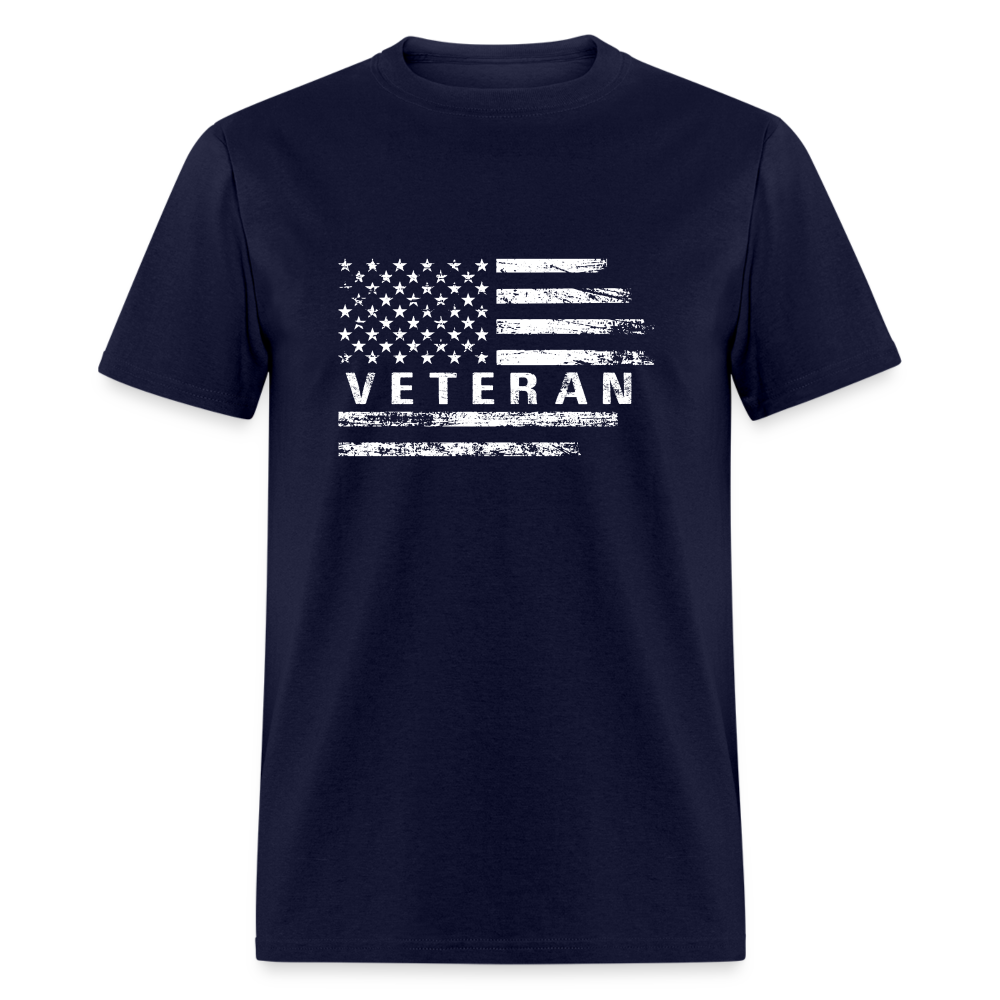 Veteran T-Shirt (White w/Flag) - navy