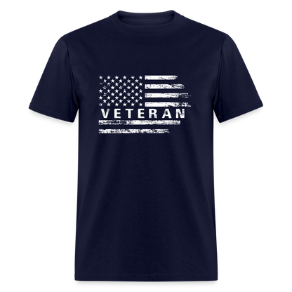 Veteran T-Shirt (White w/Flag) - navy