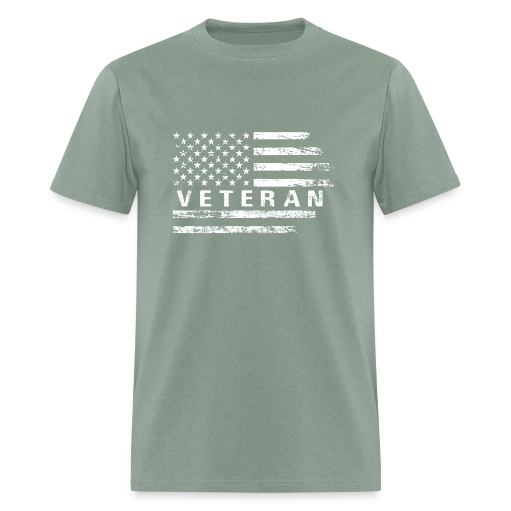 Veteran T-Shirt (White w/Flag) - sage