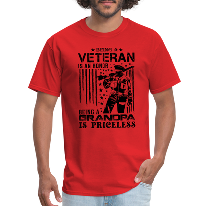 Veteran Grandpa T-Shirt - red