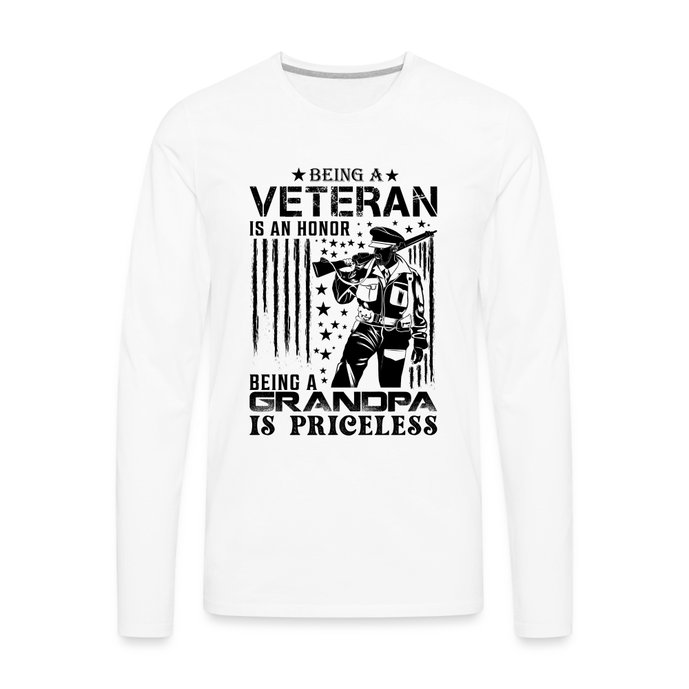 Veteran Grandpa Premium Long Sleeve T-Shirt - white