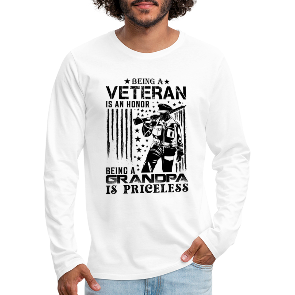 Veteran Grandpa Premium Long Sleeve T-Shirt - white