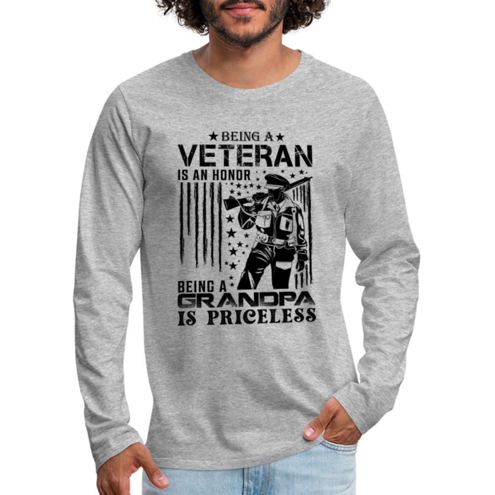 Veteran Grandpa Premium Long Sleeve T-Shirt - heather gray