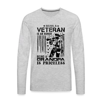 Veteran Grandpa Premium Long Sleeve T-Shirt - heather gray