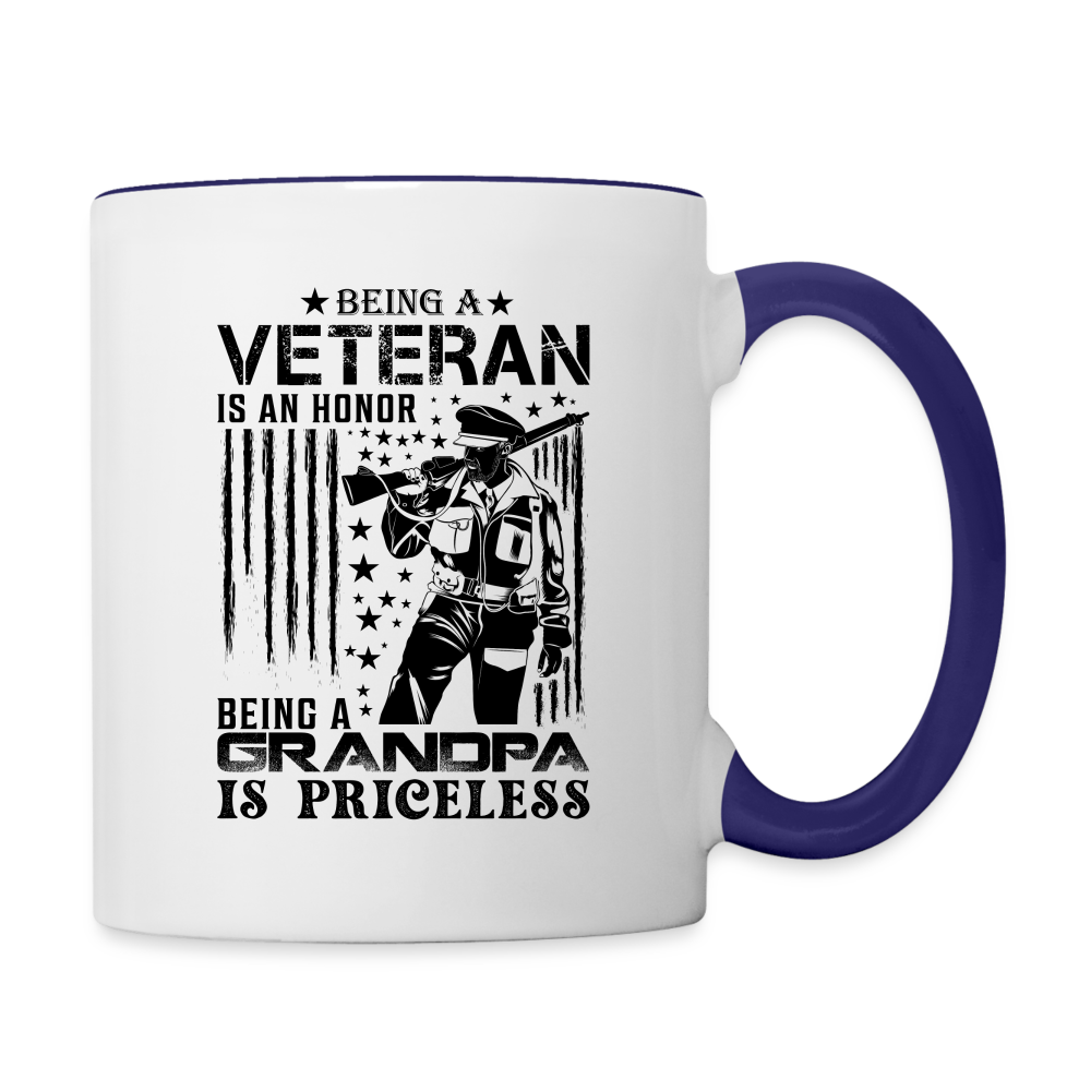 Veteran Grandpa Coffee Mug - white/cobalt blue