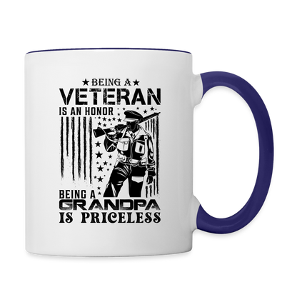 Veteran Grandpa Coffee Mug - white/cobalt blue