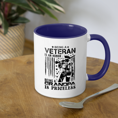 Veteran Grandpa Coffee Mug - white/cobalt blue