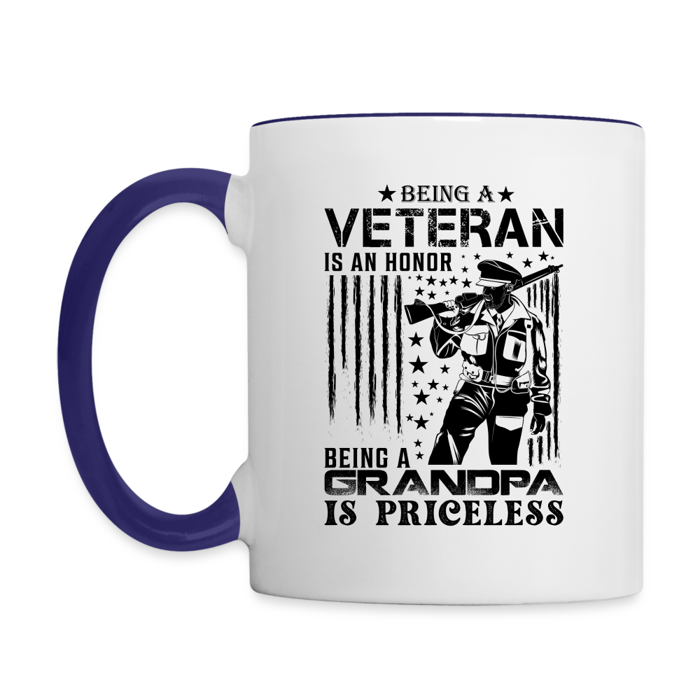 Veteran Grandpa Coffee Mug - white/cobalt blue