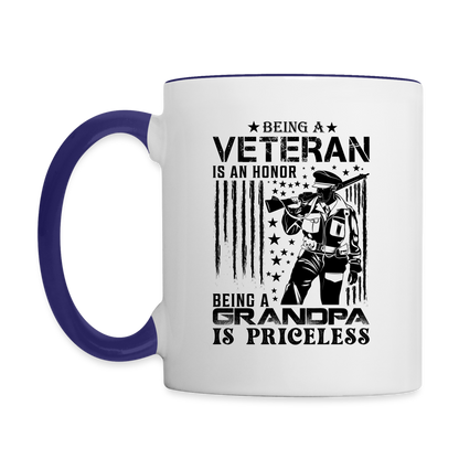 Veteran Grandpa Coffee Mug - white/cobalt blue