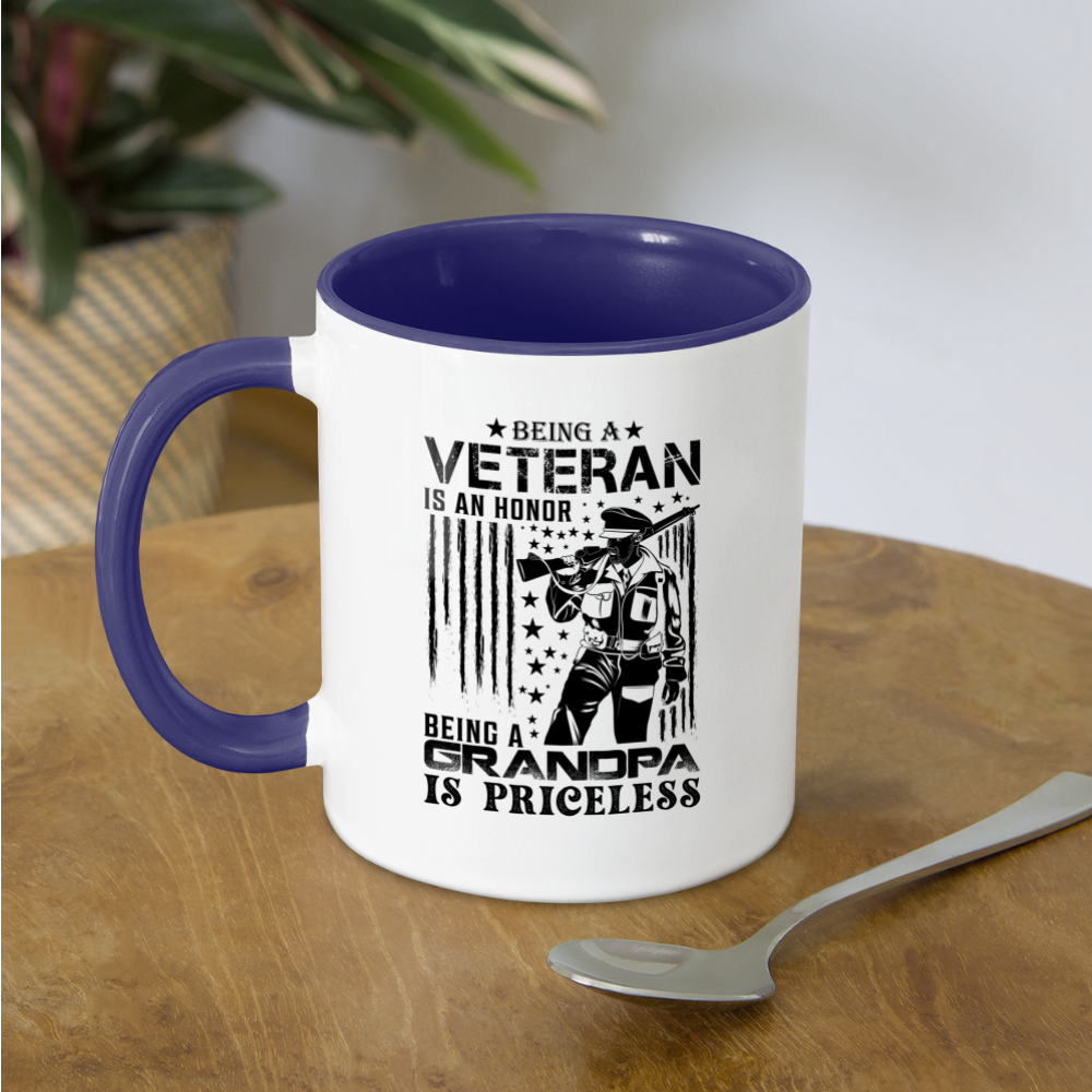 Veteran Grandpa Coffee Mug - white/cobalt blue