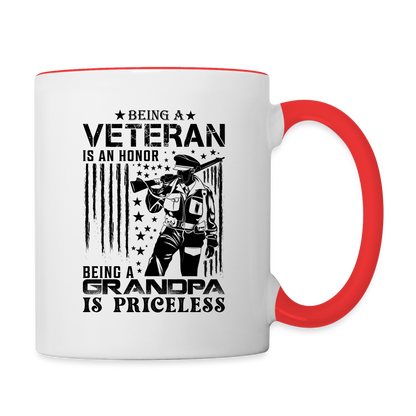 Veteran Grandpa Coffee Mug - white/red