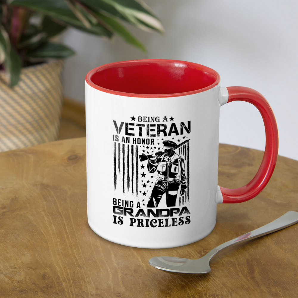 Veteran Grandpa Coffee Mug - white/red