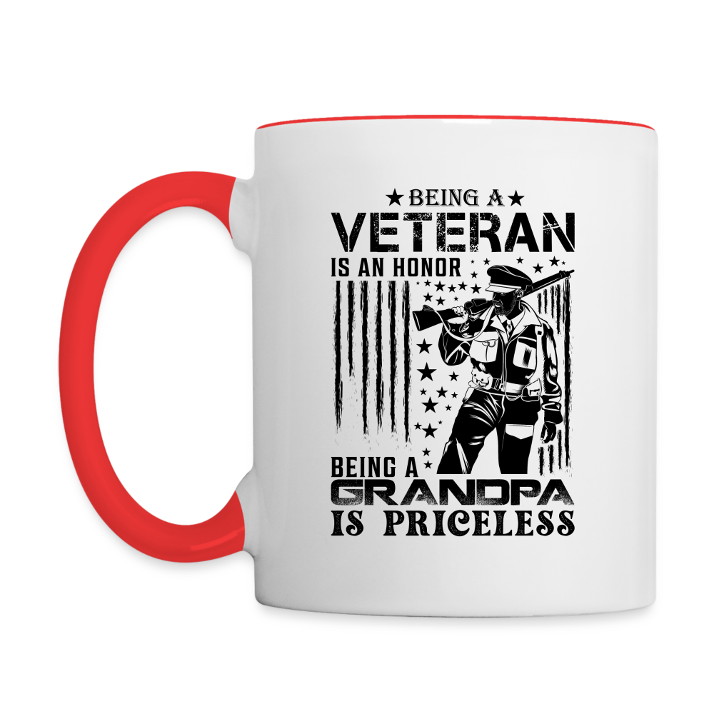 Veteran Grandpa Coffee Mug - white/red