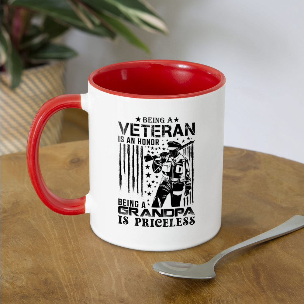 Veteran Grandpa Coffee Mug - white/red