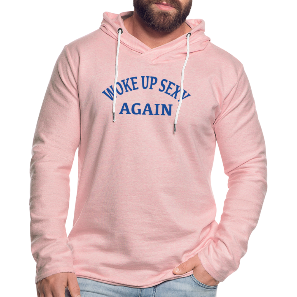 Woke Up Sexy Again Lightweight Terry Hoodie - cream heather pink