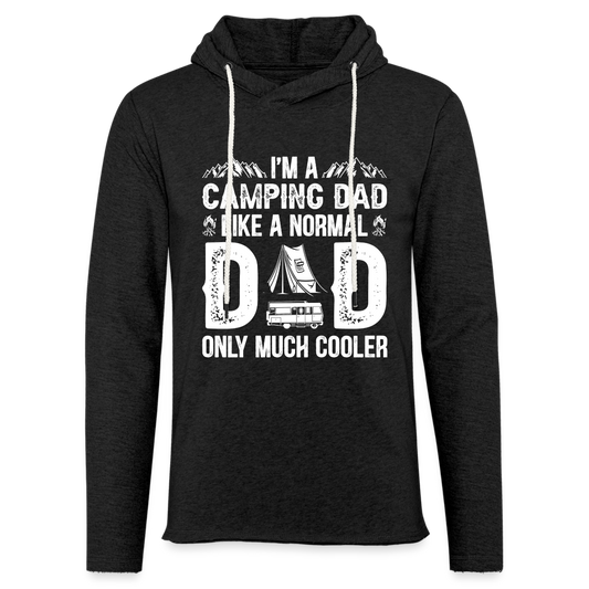 Camping Dad Lightweight Terry Hoodie - charcoal grey